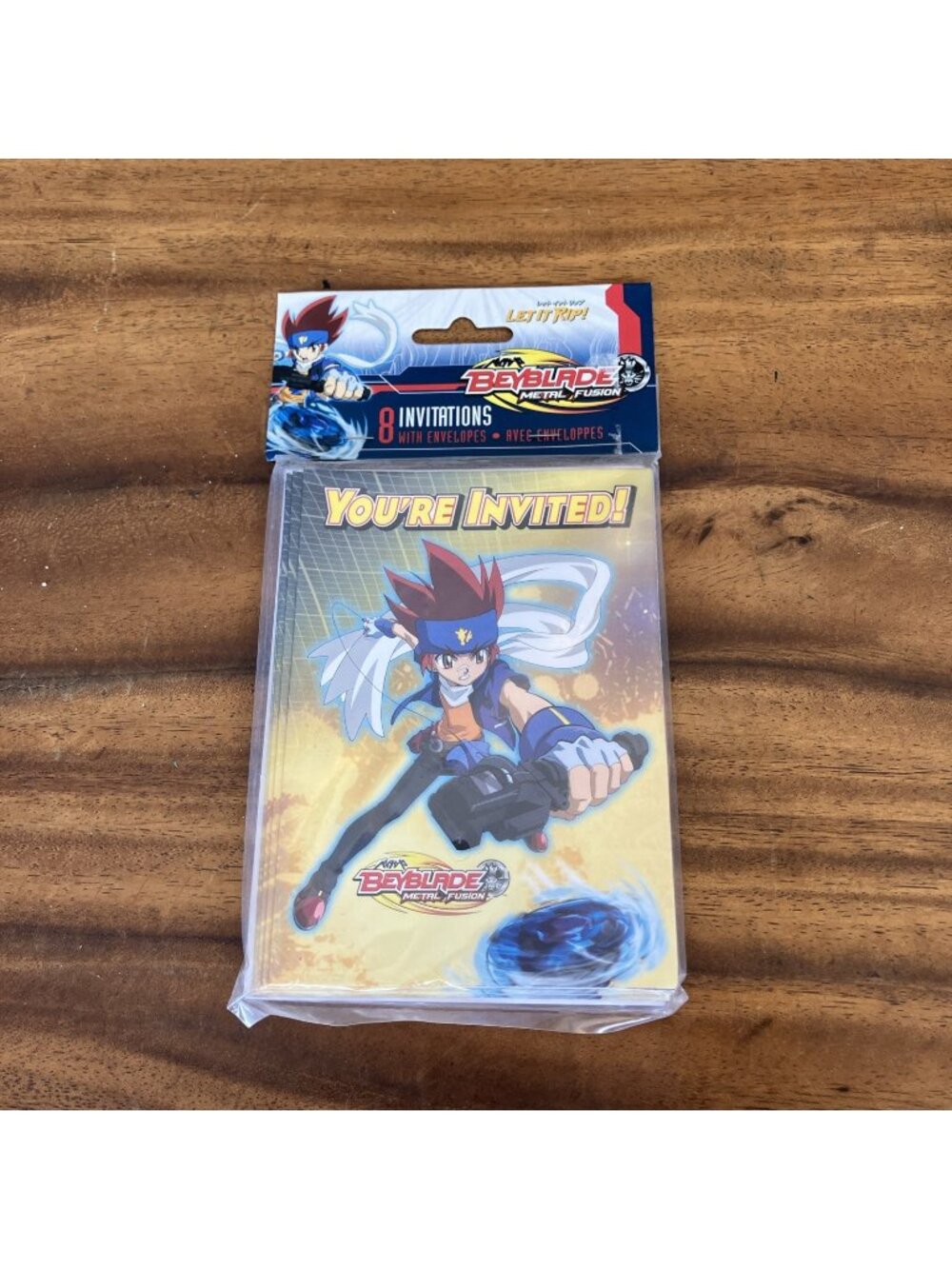 BEYBLADE Metal Fusion 8 Birthday Party Invitations & Envelopes New Unique